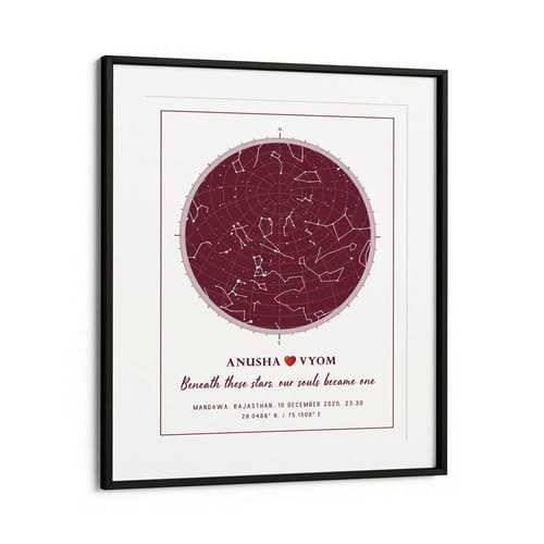 Customer photo review of Custom Star Map - Burgundy - Modern