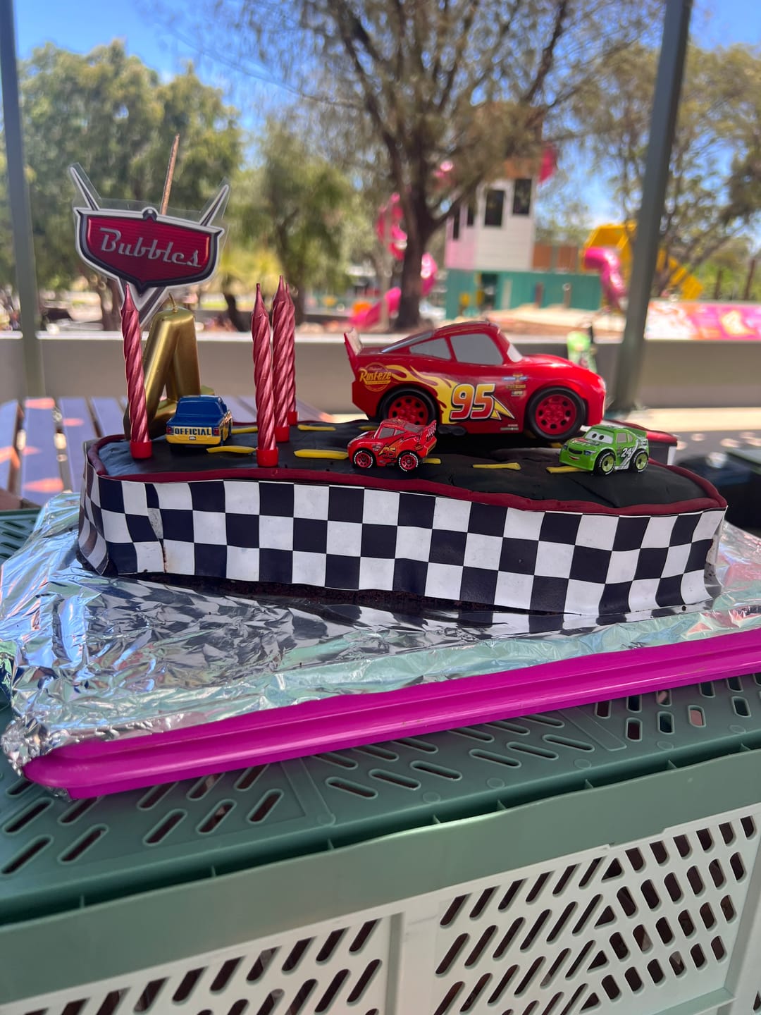 Customer photo review of Chequered pattern edible Icing Cake Wrap