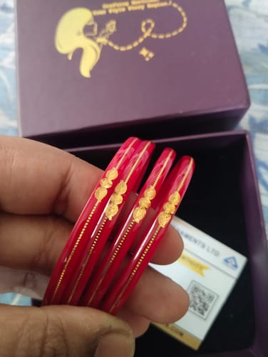 Customer photo review of “22k Hallmark Red Divya Shringar Bangle” (2 pis)