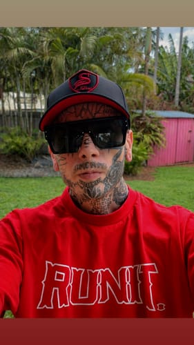 Customer photo review of Premium Crest A-Frame Cap - Black / Red