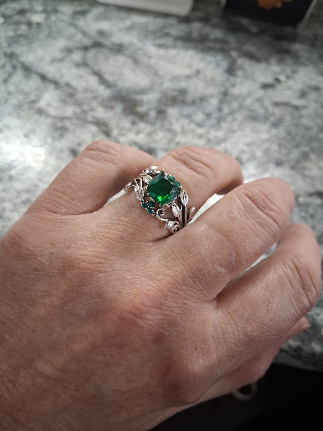 Customer photo review of FREE Today: Emerald Yggdrasil Ring