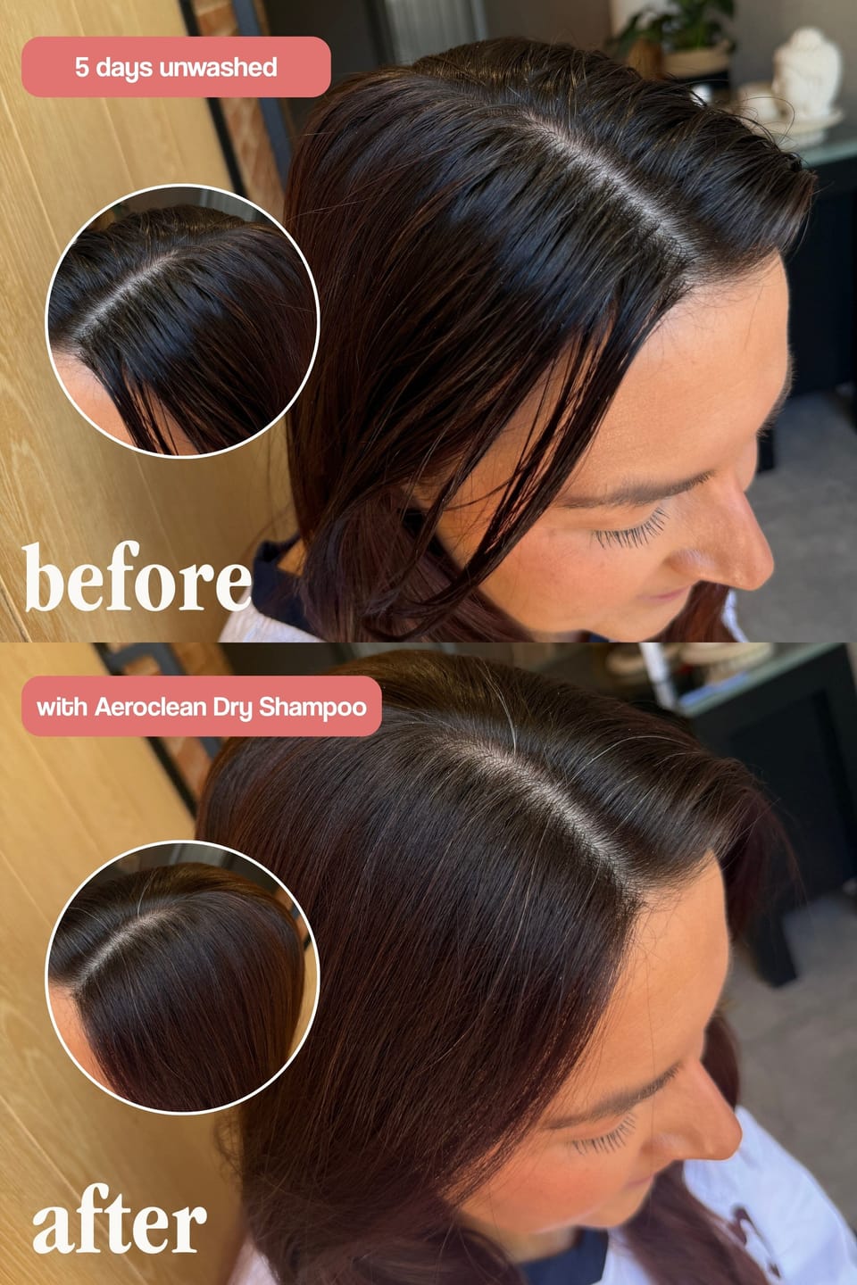 Customer photo review of Aeroclean Dry Shampoo