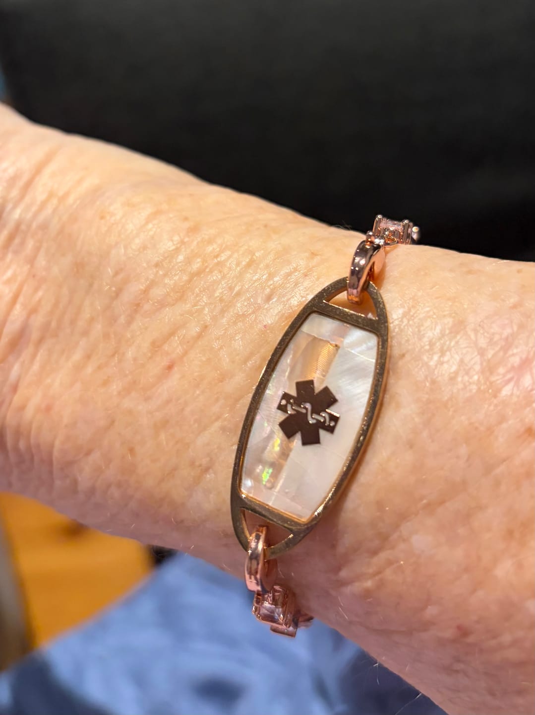Customer photo review of Lumine Grace Women’s Medical ID Bracelet