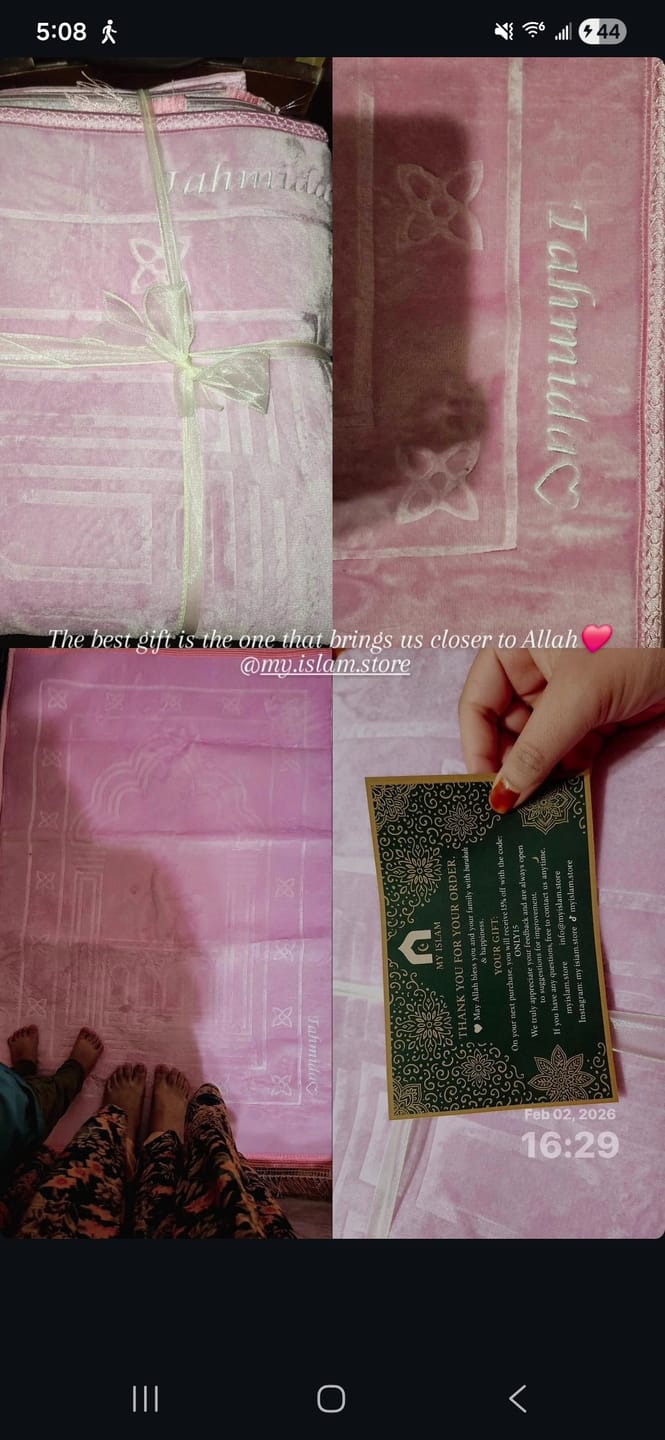 Customer photo review of PRAYERMAT PERSONALIZED