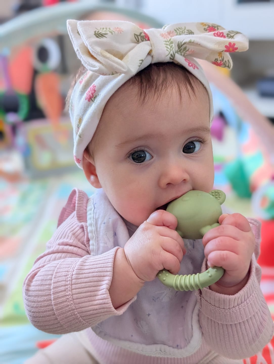 Customer photo review of Rattling Bear Silicone Teether
