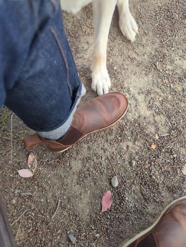 Customer photo review of Akita Dog Chelsea Boot -luosjiet®boots - Crazy Horse Red Brown