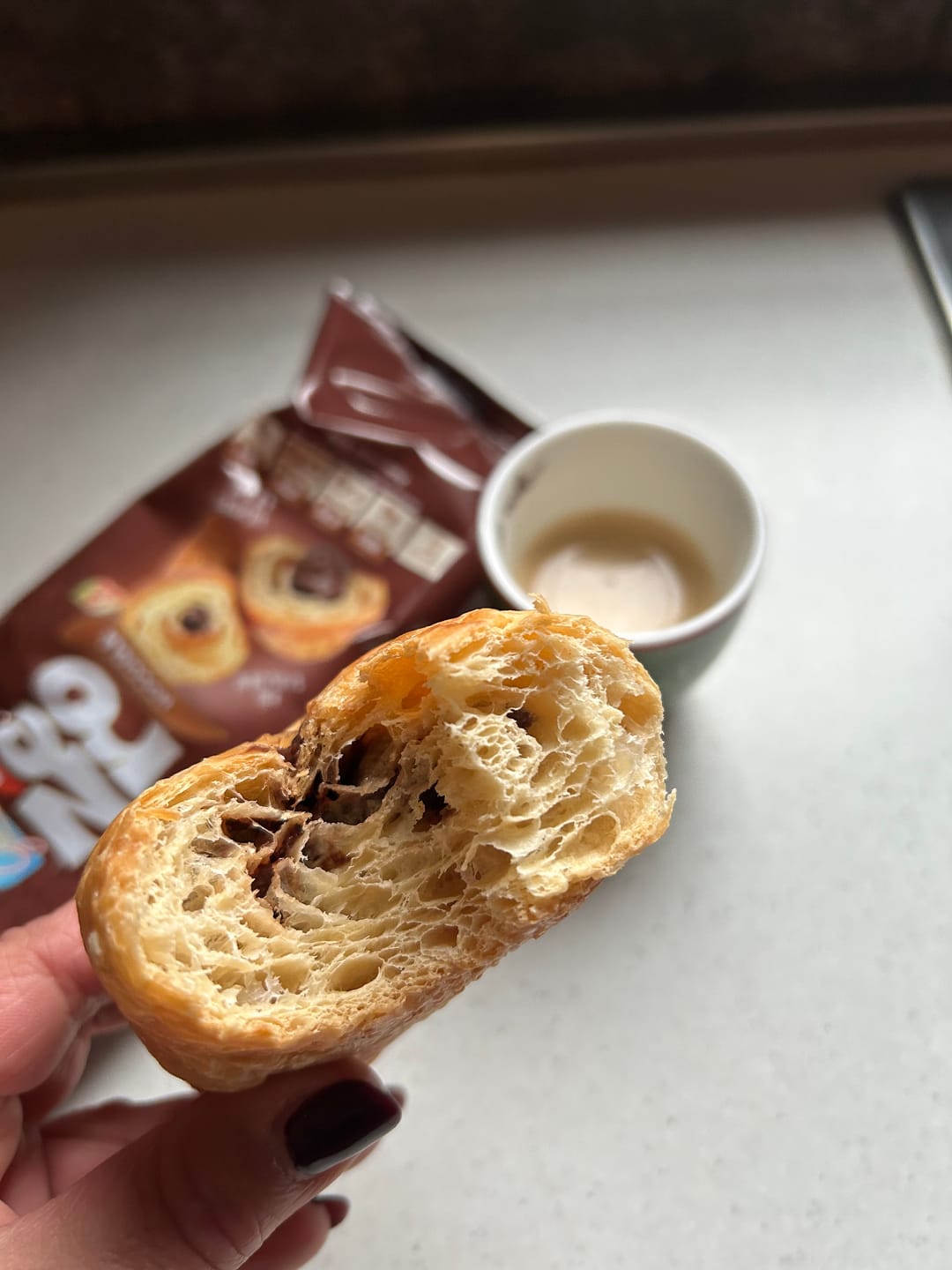 Customer photo review of 15 Cornetti proteici ripieni di crema alla nocciola