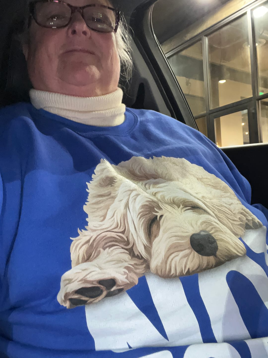 Customer photo review of Cream Goldendoodle Not Today Sweatshirt