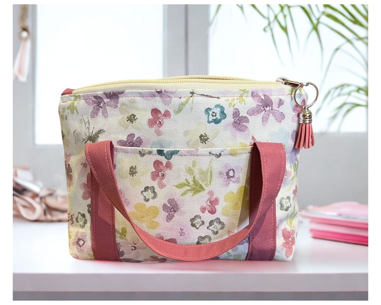 Customer photo review of Busy Floral Butterfly on Ivory Panama Fabric