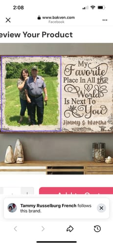 Customer photo review of Next To You Is One Of My Favorite Places To Be - Upload Image - Personalized Horizontal Poster