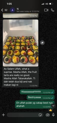 Customer photo review of Mini Fruit Tarts (Custard) [Available in KL, Selangor & Penang Only]