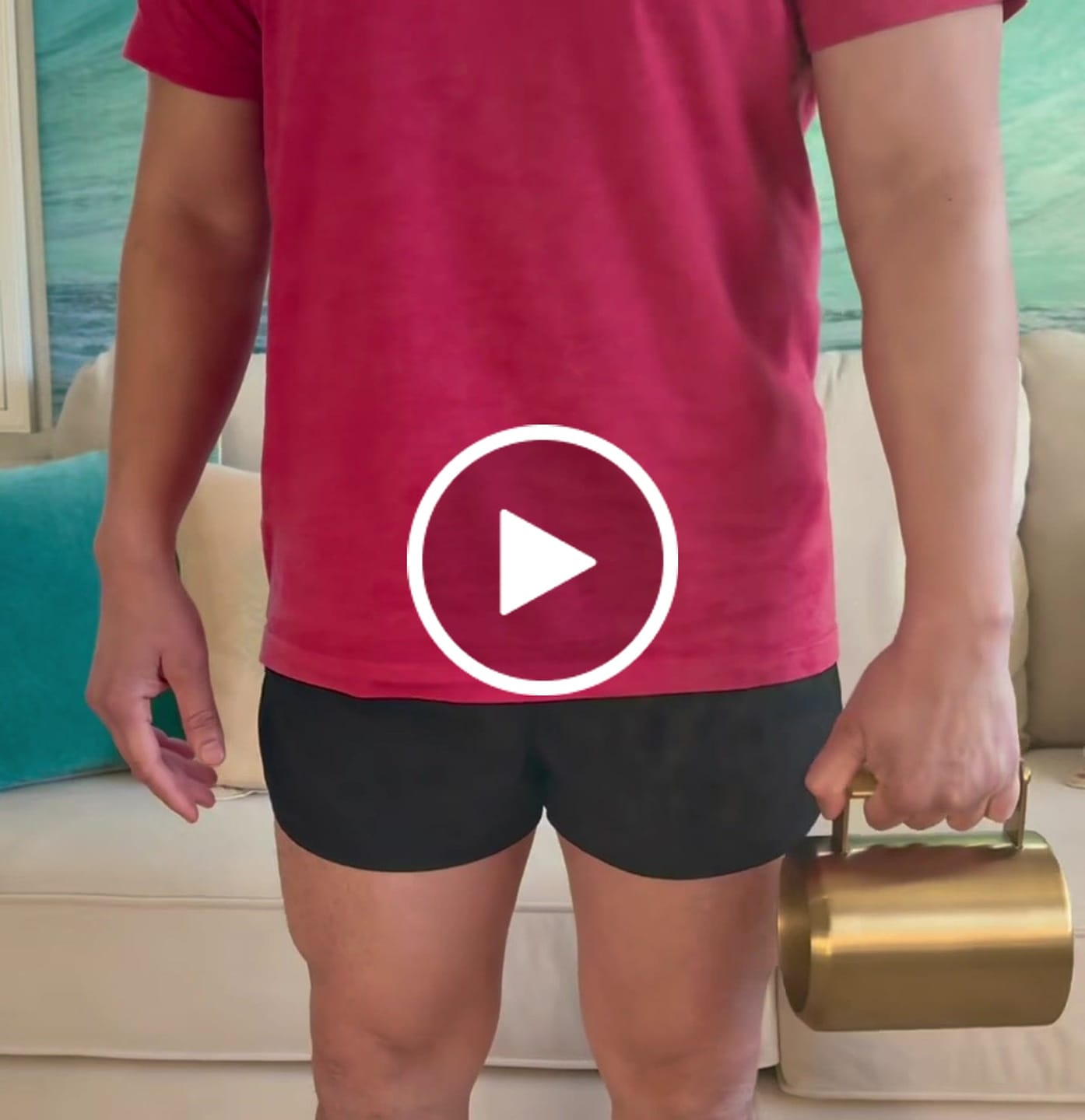Customer video review of 22lb Gold HEAVY* Mug | Stainless Steel Weighted Mug in Gold Color