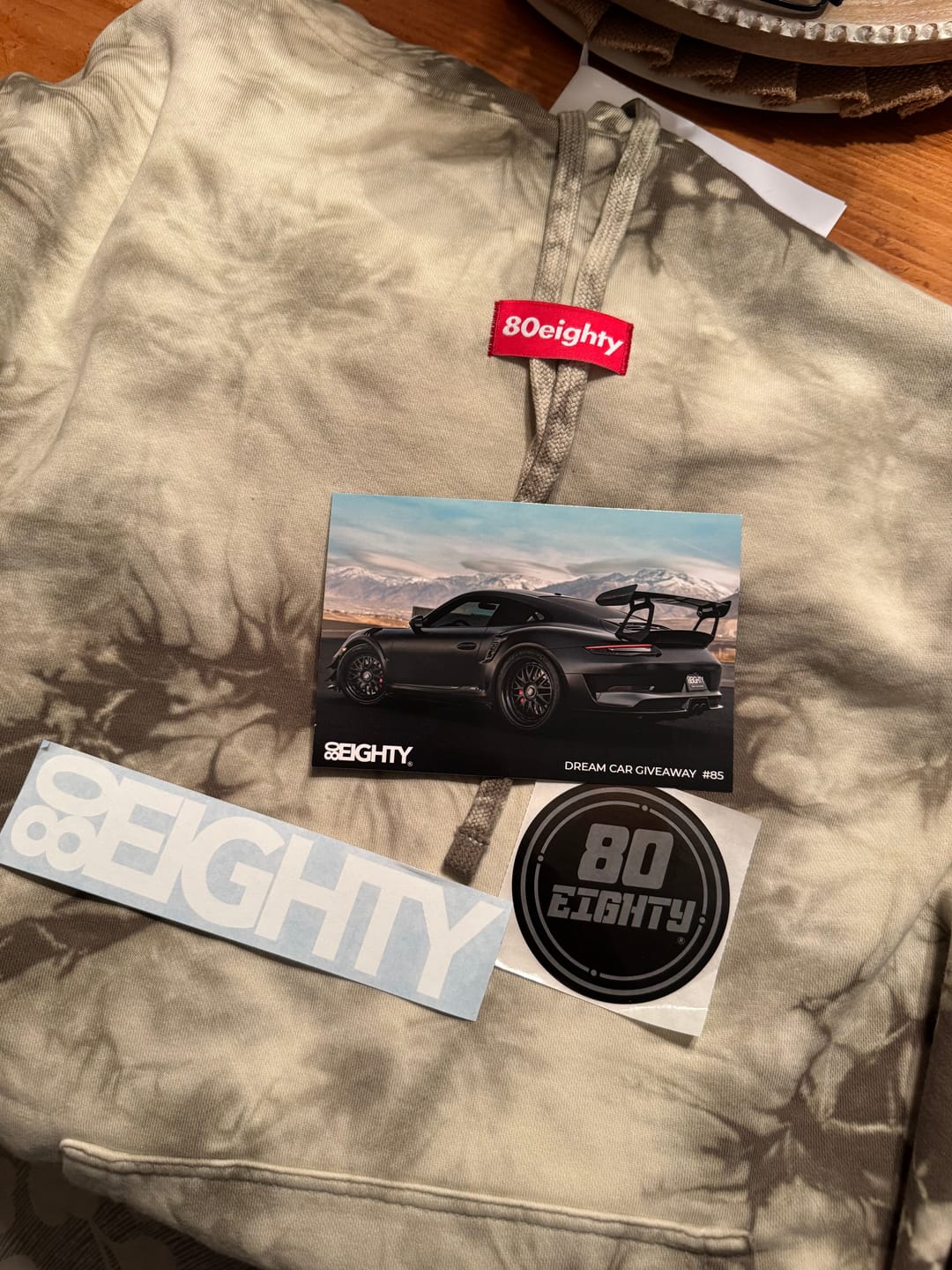 Customer photo review of 80Eighty® Tie Dye Olive Hoodie