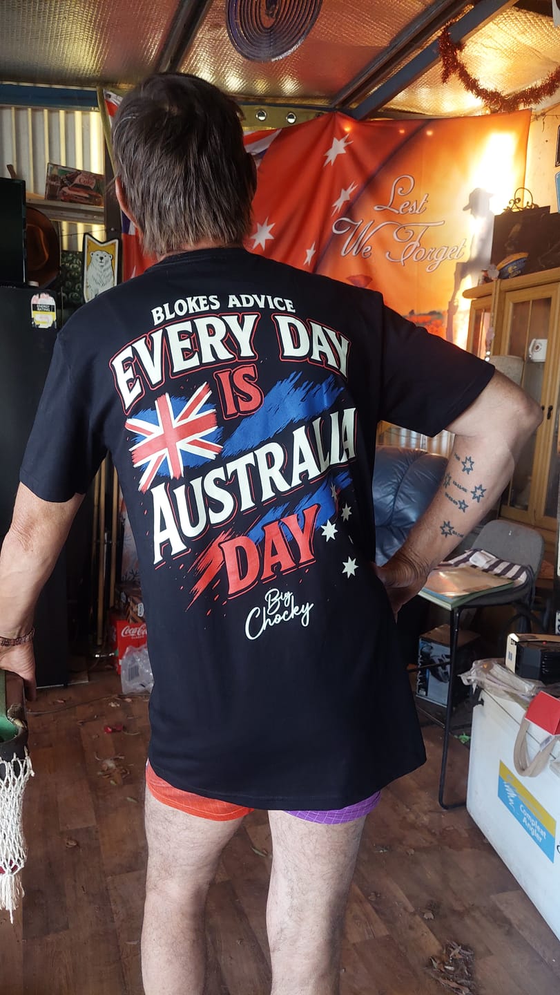 Customer photo review of Big Chocky | Aussie Day Tee