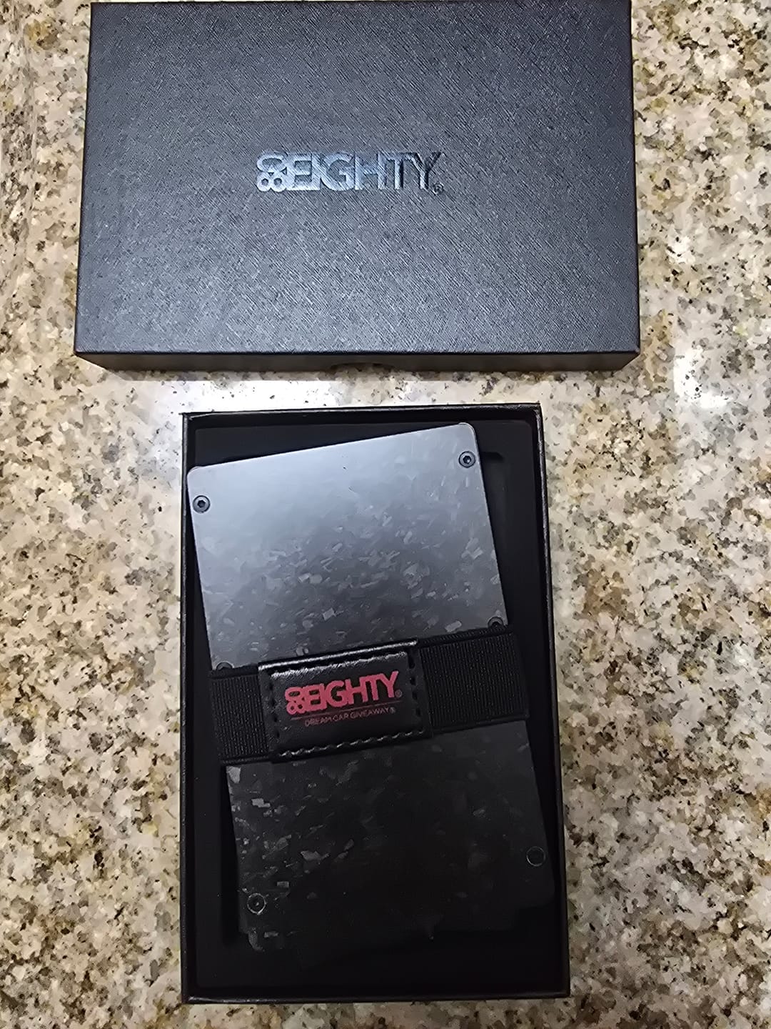 Customer photo review of 80Eighty® Minimalist Forged Carbon Wallet