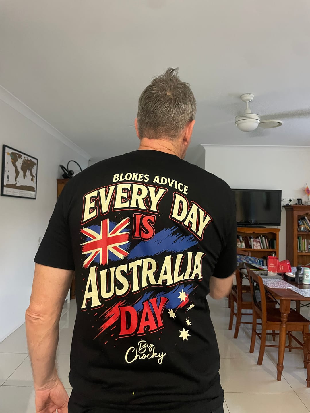 Customer photo review of Big Chocky | Aussie Day Tee