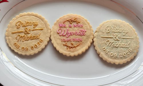 Customer photo review of Custom Embossed Wedding Cookie Stamp - Design W5