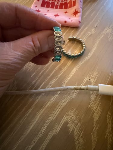 Customer photo review of Sophie Turquoise Silver Chunky Earrings