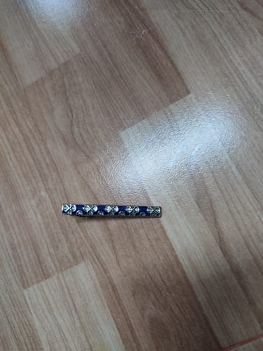 Customer photo review of Tie Clip - Geo Batik Blue