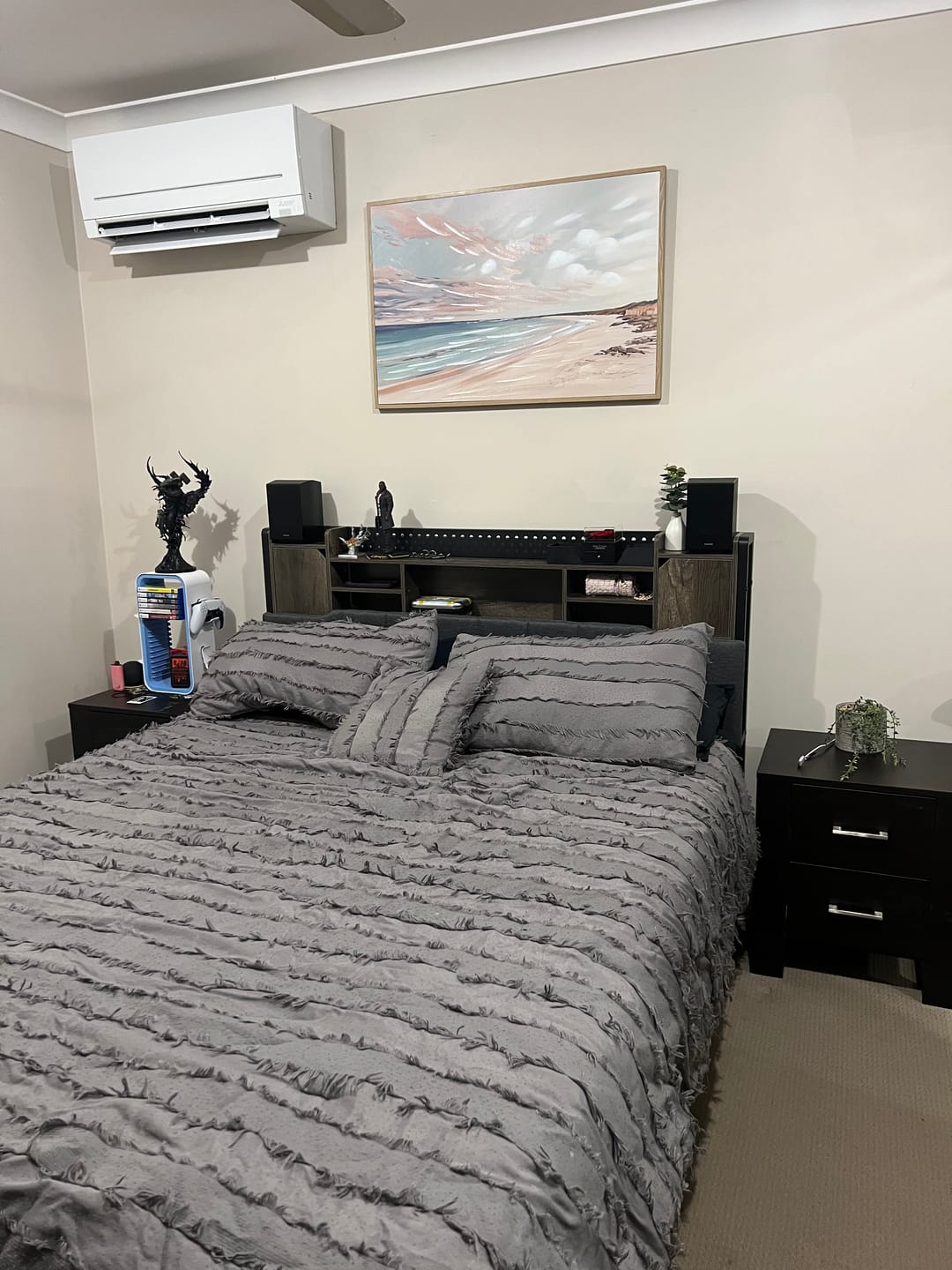 Customer photo review of Queen Metal Bed Frame with Headboard Storage Light