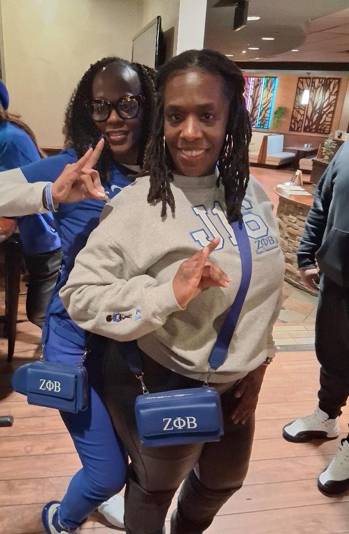 Customer photo review of Zeta Phi Beta (multiple compartment) crossbody wallet