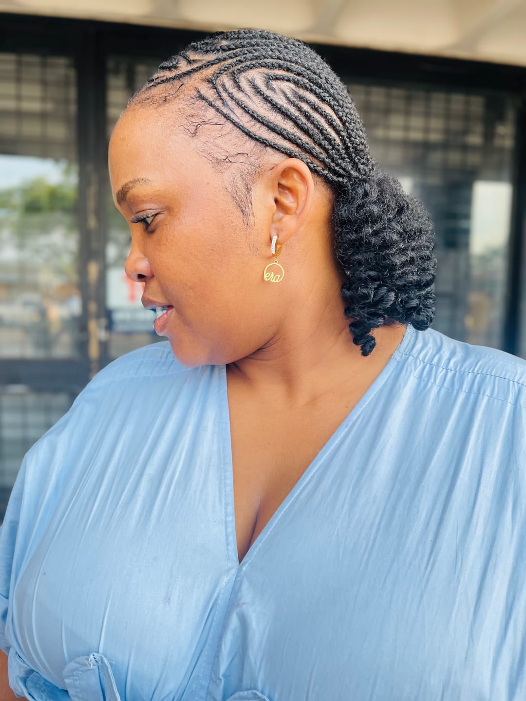 Customer photo review of Gold Precious Logo Earrings