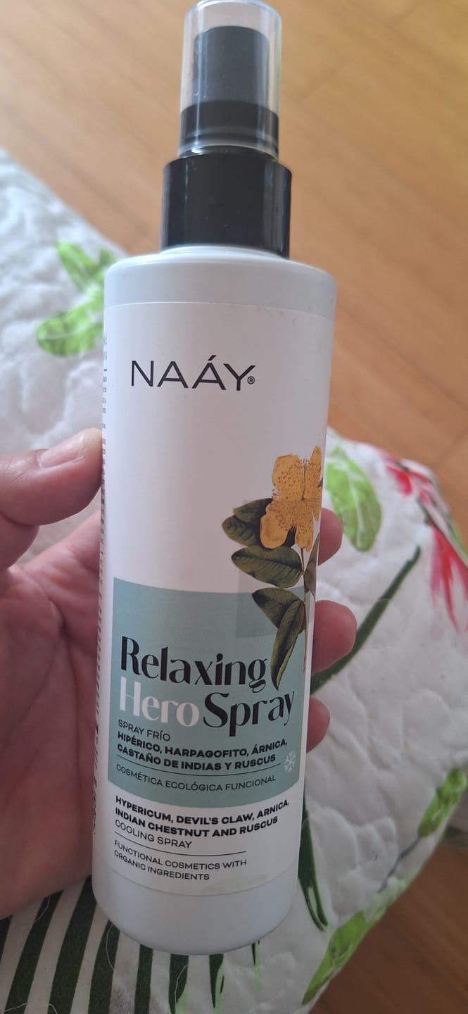 Customer photo review of Relaxing Hero Spray | Spray Corporal Calmante Frío