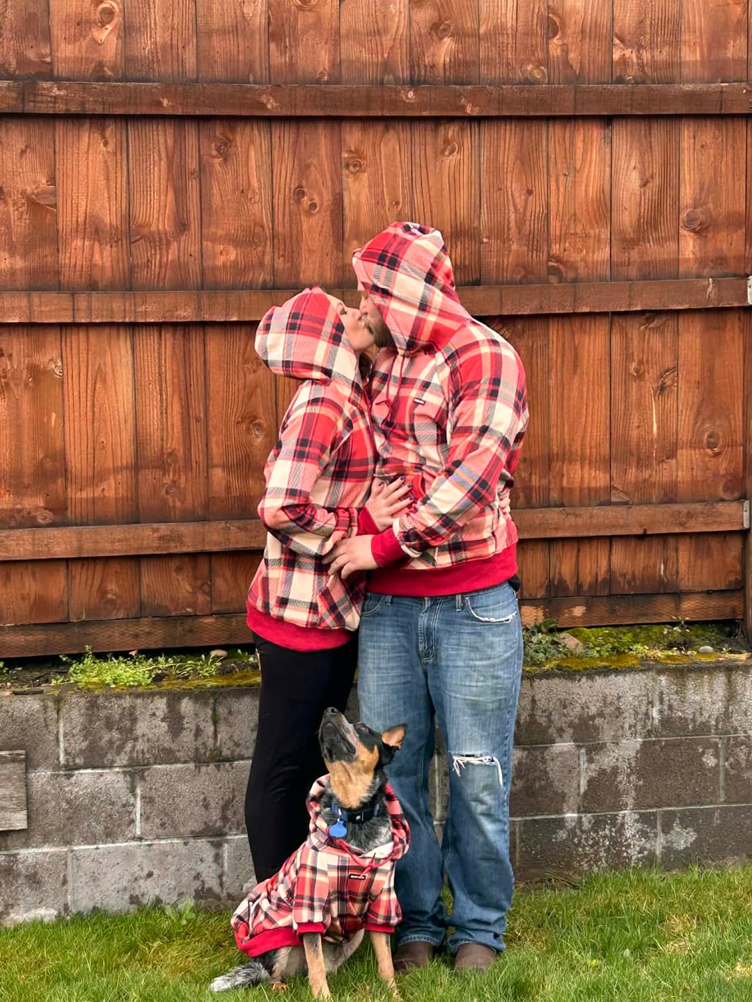 Customer photo review of Red Plaid Human Hoodie