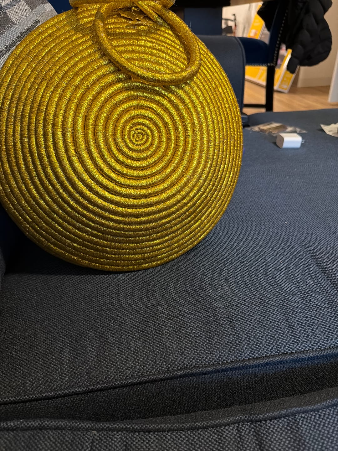 Customer photo review of Agaseke Luxe Woven Clamshell Bag