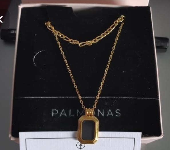 Customer photo review of Black Onyx Two Layer Necklace