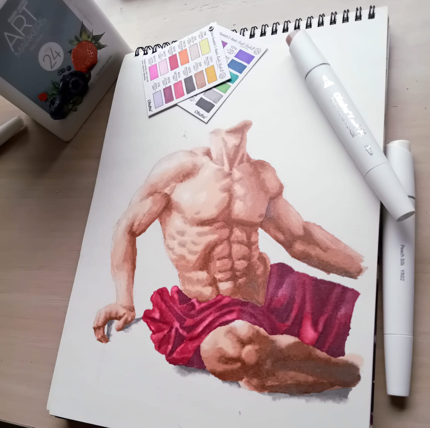 Customer photo review of Ohuhu Kaala Five Tones Slim Broad and Fine Dual Tips Alcohol Art Markers