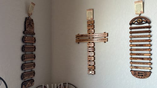 Customer photo review of Large Olive Wood Cross with Lord's Prayer