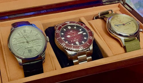 Customer photo review of Ocean Series "Dragon Kings of the Four Seas" Dragon-scale Dial 300m Waterproof Diving Watch 44mm