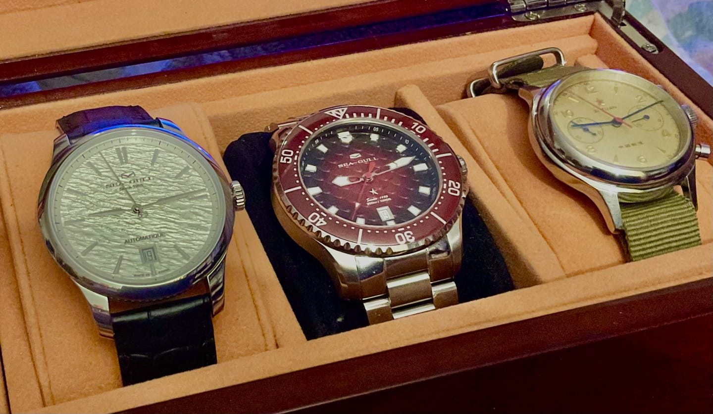 Customer photo review of Ocean Series "Dragon Kings of the Four Seas" Dragon-scale Dial 300m Waterproof Diving Watch 44mm