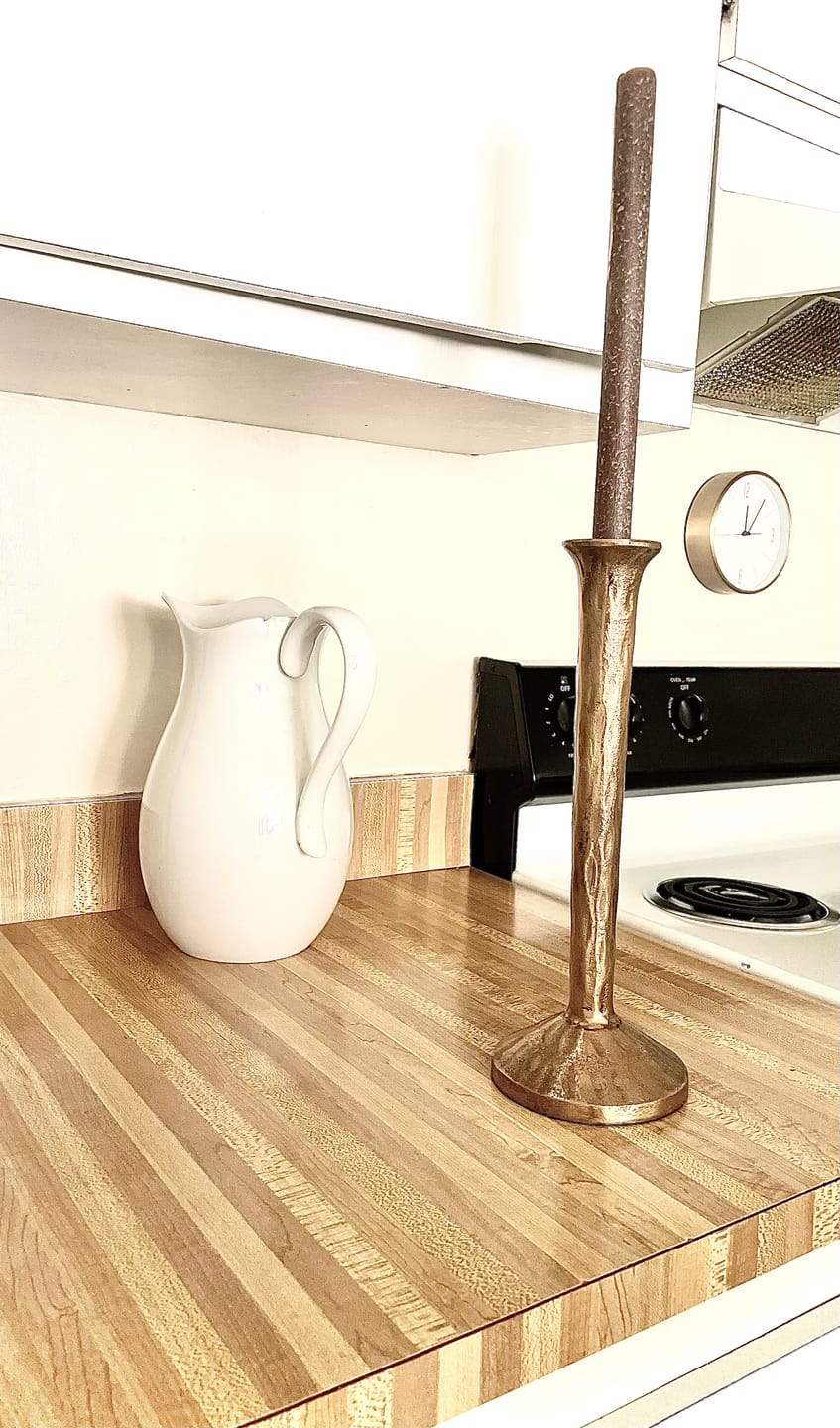 Customer photo review of Madrid Vintage Gold Aluminum Candle Holders Set of 2 - Taper