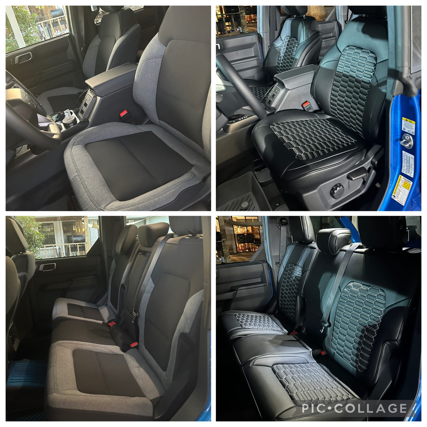 Customer photo review of 2021+ Ford Bronco 4 Door Custom Leather Seat Covers