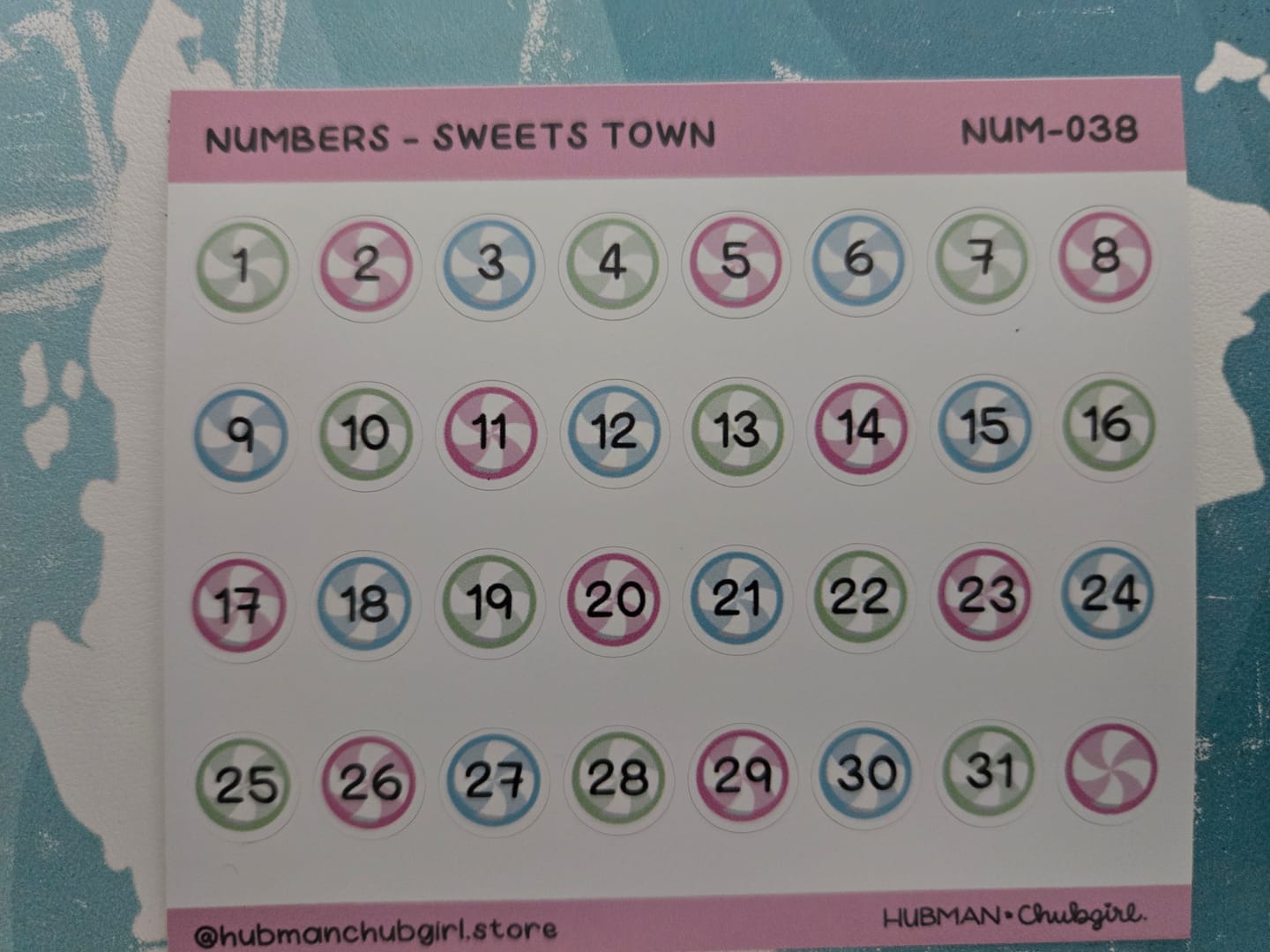 Customer photo review of Numbers - Sweets Town Planner Stickers