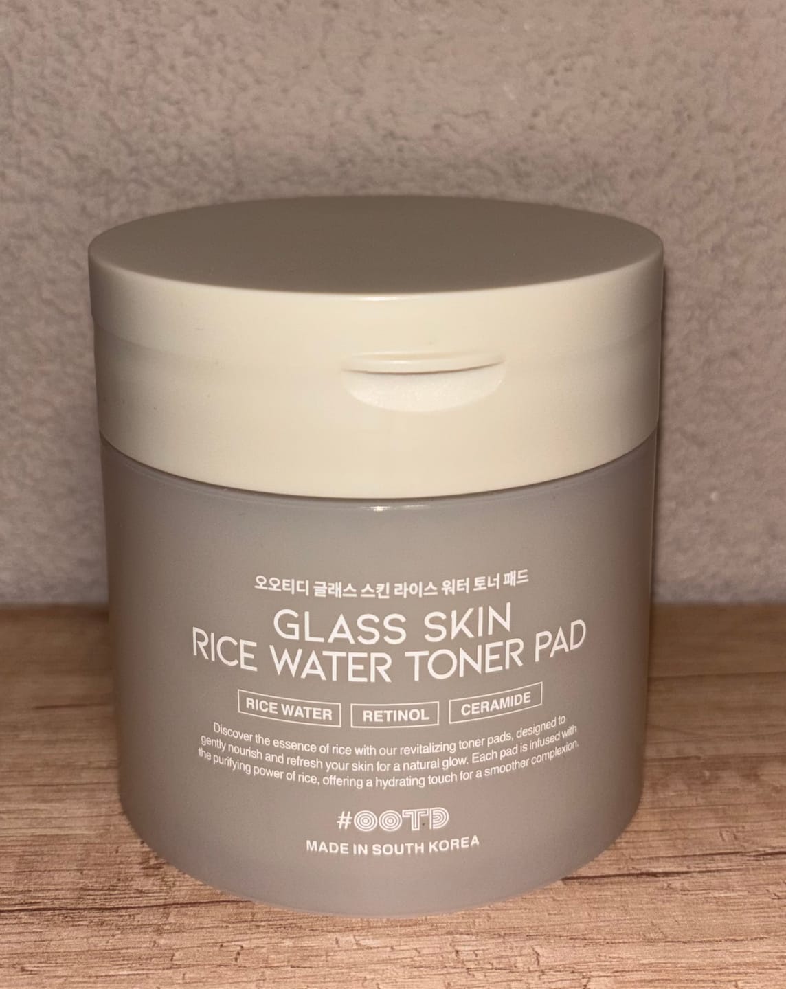 Customer photo review of СТЪКЛЕНА КОЖА Тонер - Падове с РЕТИНОЛ срещу бръчки OOTD R+Glass Skin Rice Water Toner Pad
