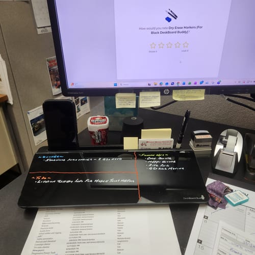 Customer photo review of Dry Erase Markers (For Black DeskBoard Buddy)