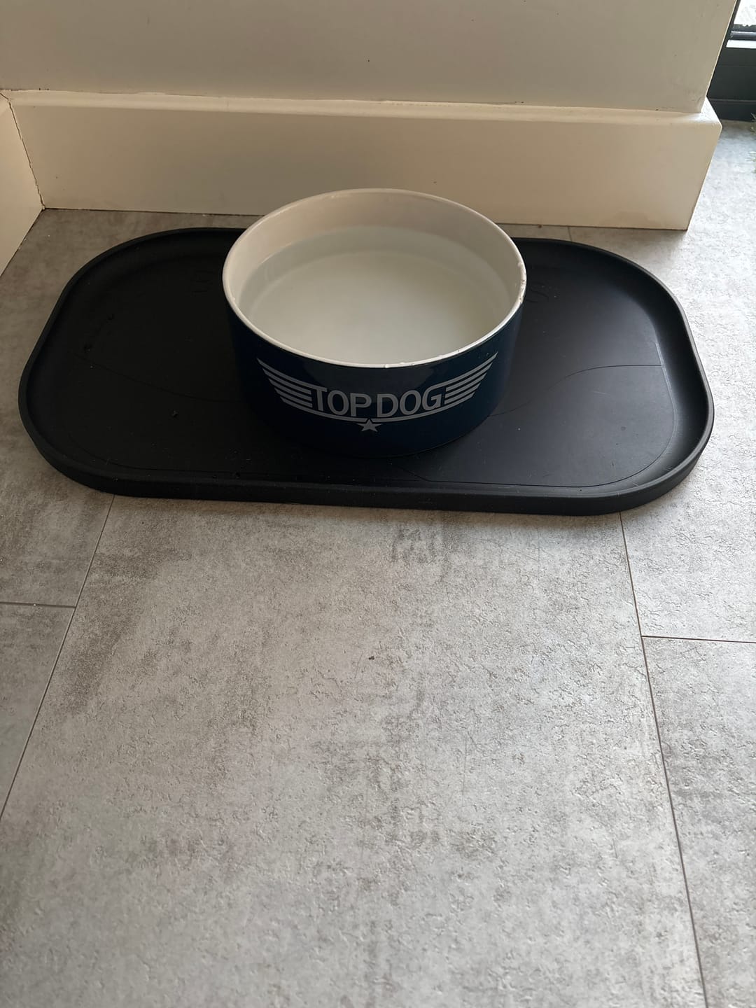 Customer photo review of Dog Bowl Non-Slip Protective Mat