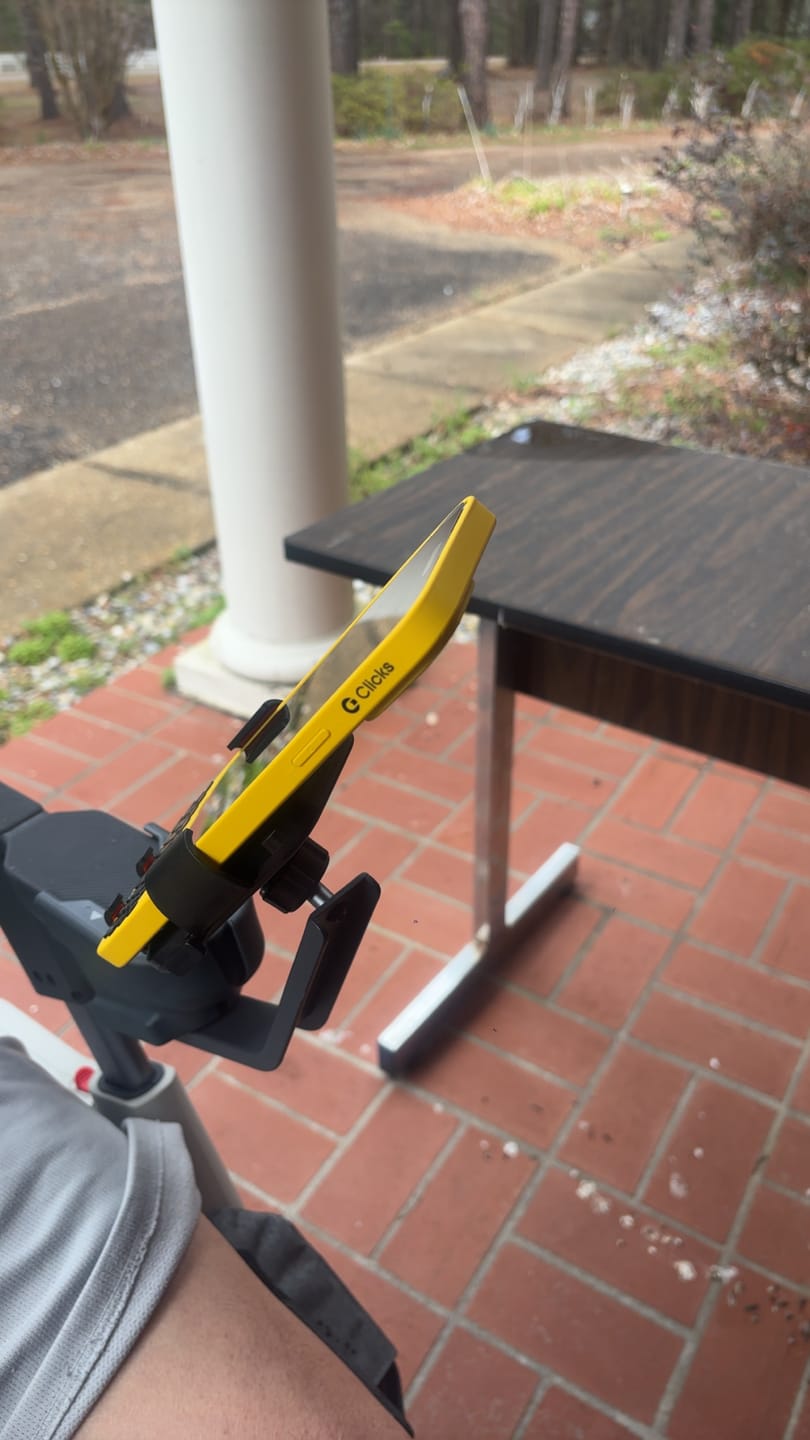 Customer photo review of Roamate Electric wheelchair Phone Holder