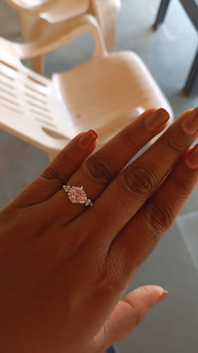 Customer photo review of 2Ct Yellow Rose Cut Silver Solitare Ring For Women