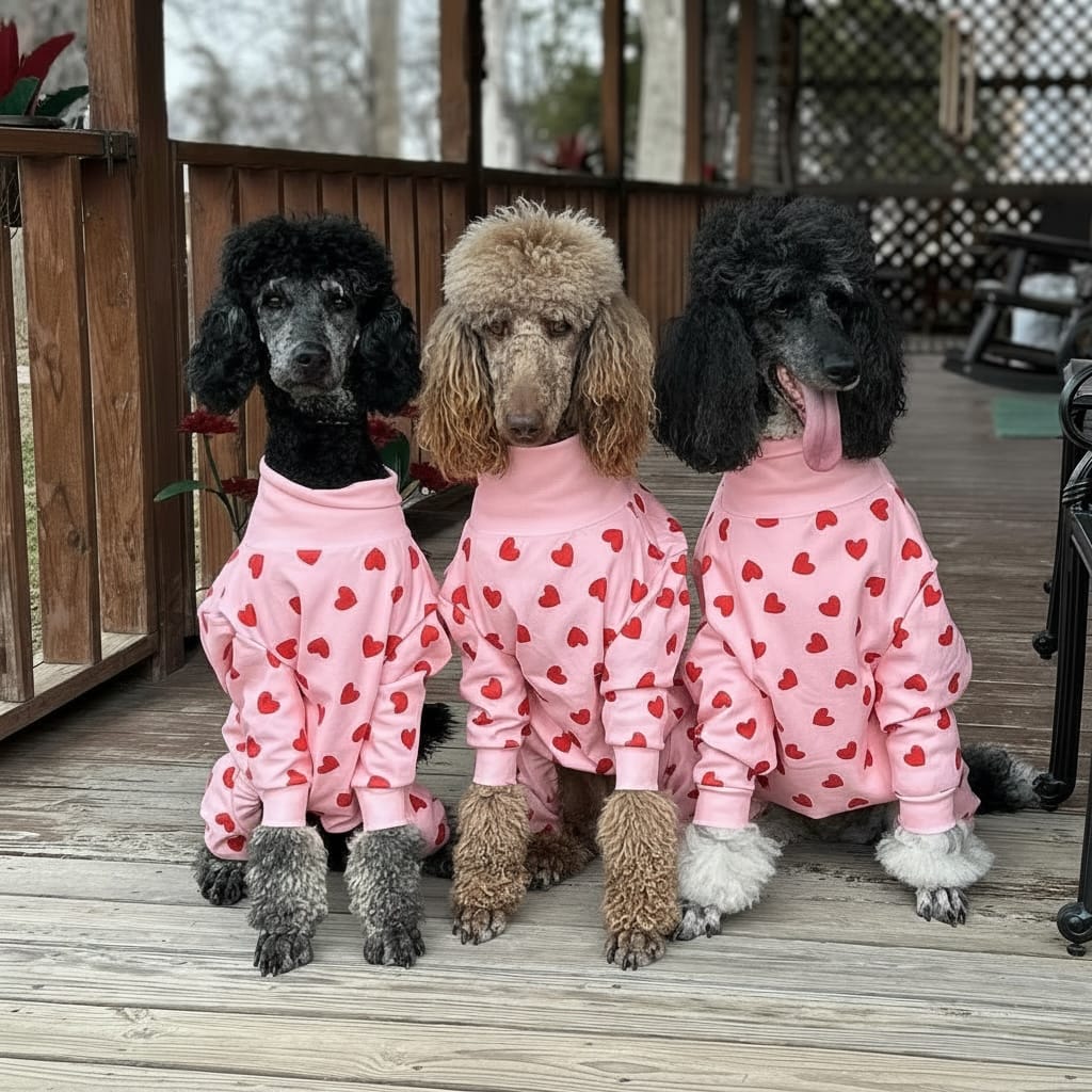 Customer photo review of Dog Pajama - Pink Hearts