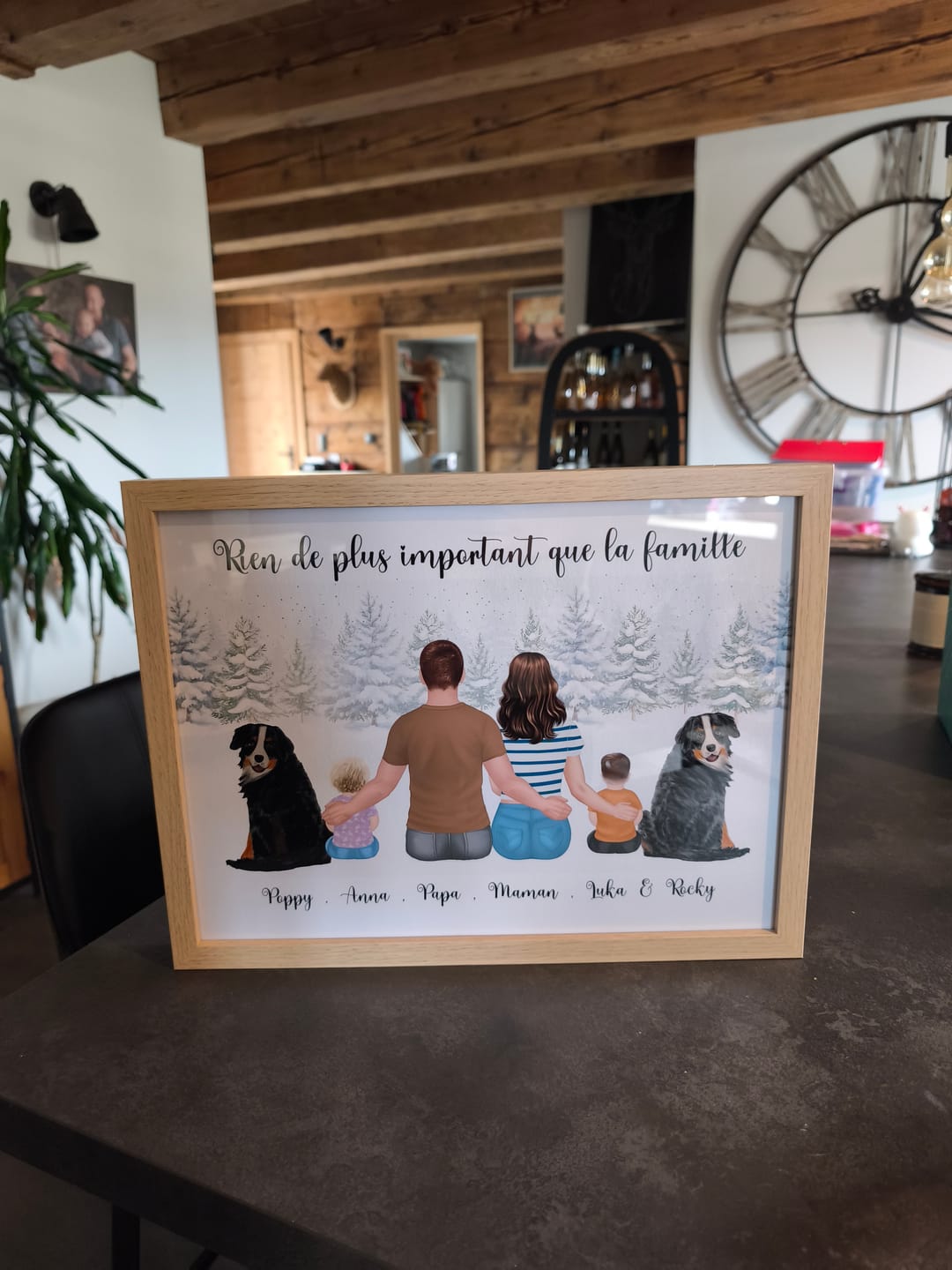 Customer photo review of Affiche Personnalisée - Famille Papa Maman Enfants & Animaux