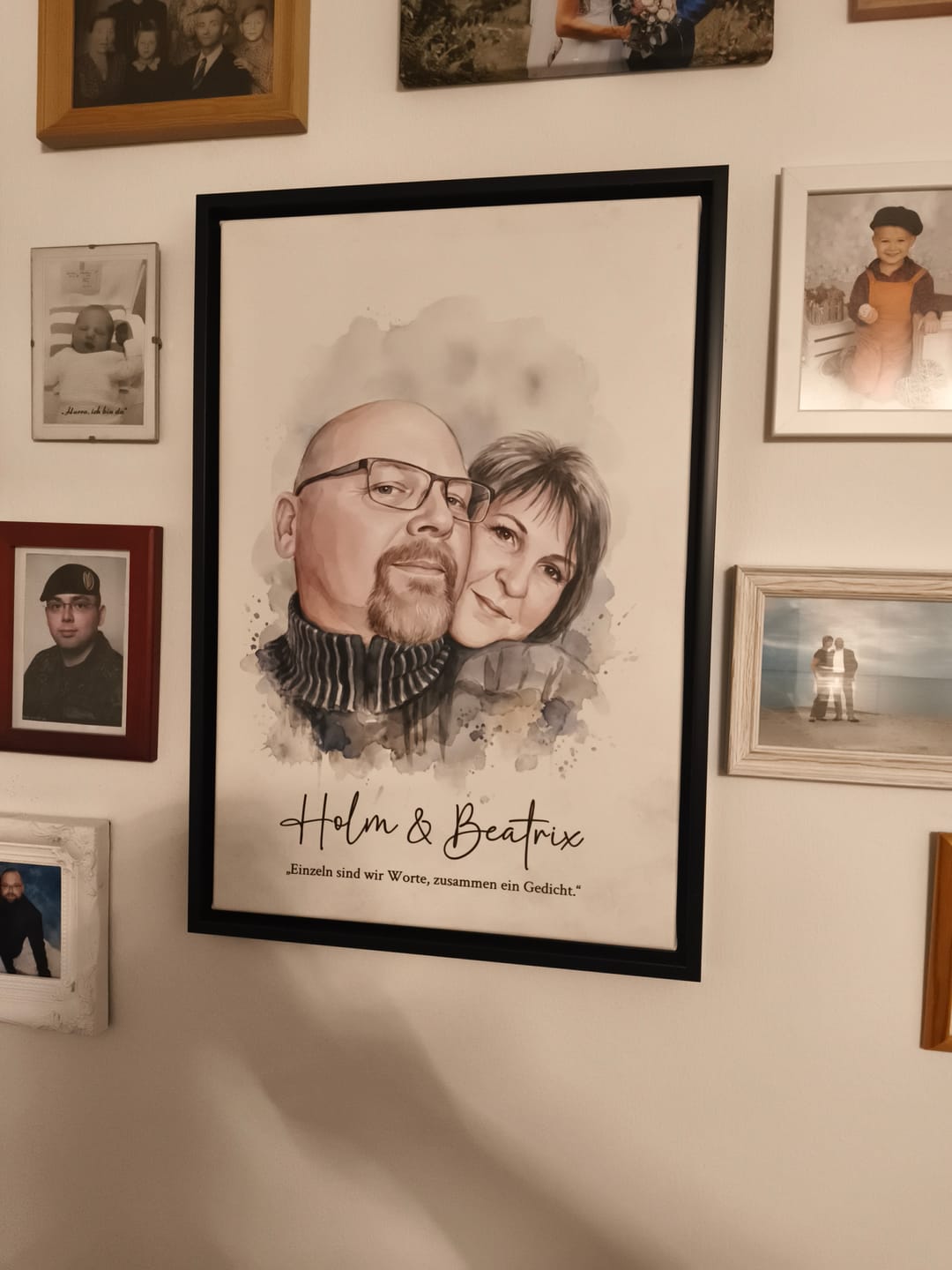 Customer photo review of Personalisierte Leinwand - "Du & Ich Aquarell"