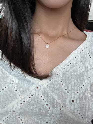 Customer photo review of Claire Halo Necklace