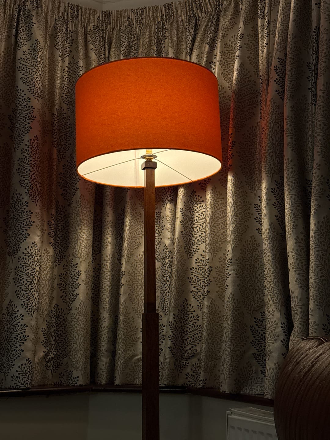 Customer photo review of Orange Handmade Lampshade with 100% cotton fabric