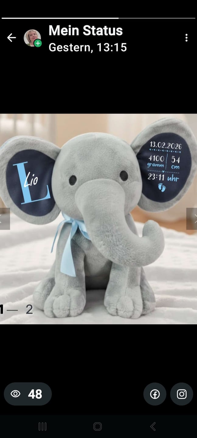 Customer photo review of Zur Geburt - Baby-Stofftier