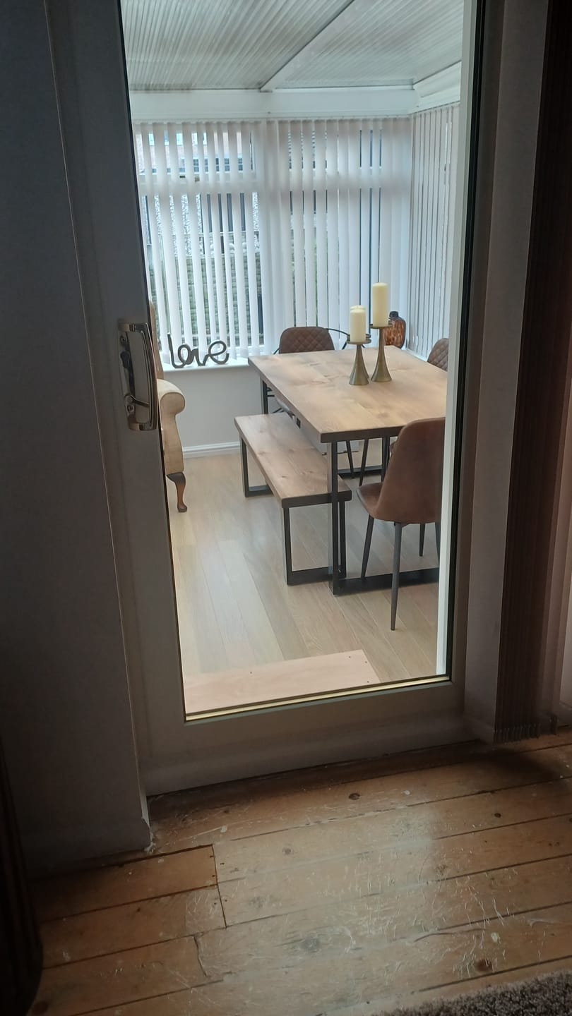 Customer photo review of Industrial Dining Table with Square Frame Leg