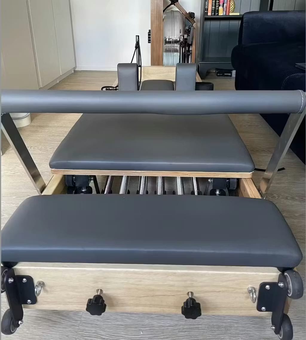 Customer photo review of Foldable Oak Wood Pilates Reformer - Home Studio Edition